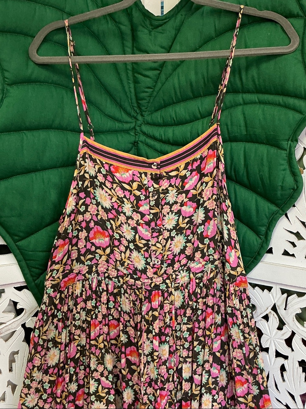 NWOT Spell & the gypsy Sunwashed Strappy Midi Dress brown/pink floral, XL. - Picture 4 of 12